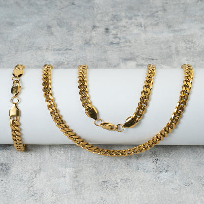 Cadena Cubana - Oro Laminado 18k