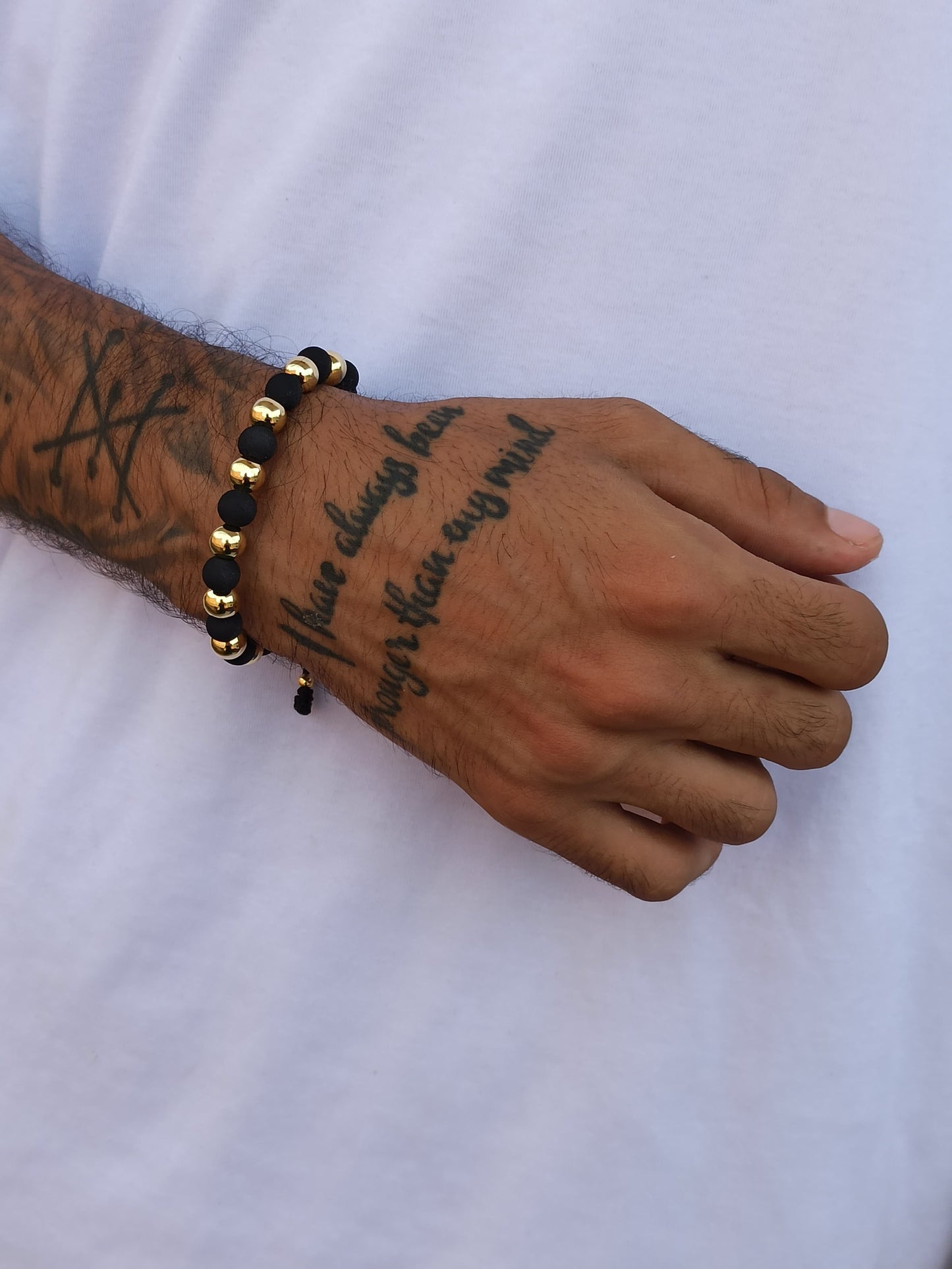 PULSERA BALINES ORO LAMINADO 18K CABALLERO