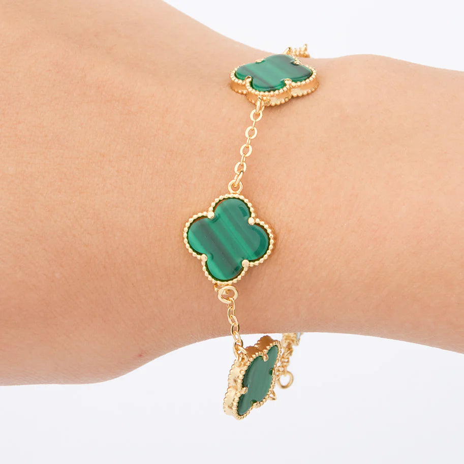 PULSERA TREBOL VAN CLEEF RODINADA Y CAJA